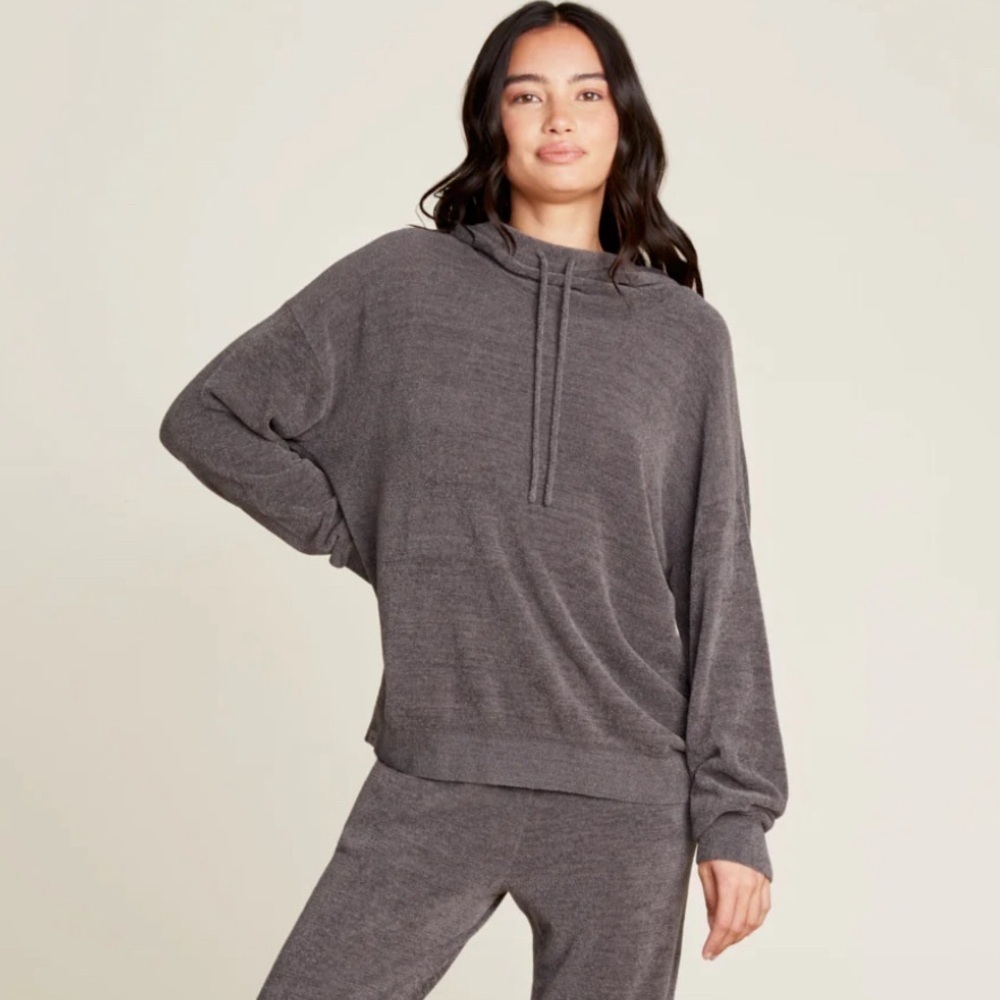 Barefoot Dreams Mineral CozyChic Ultra Lite® Funnel Neck Hooded Pullover Size XL
